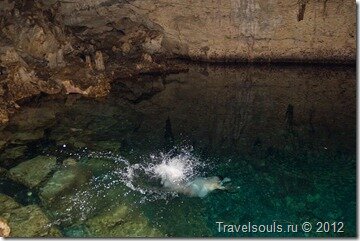 Пещера Hinangdanan Cave, Филиппины, подземное озеро
