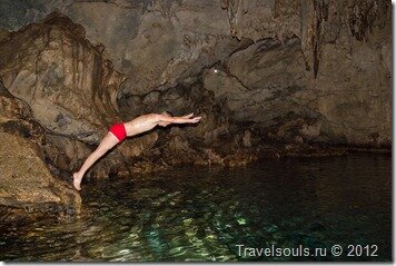 Пещера Hinangdanan Cave, Филиппины, подземное озеро