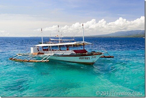 Красивое море, Филиппины, лодка, тримаран